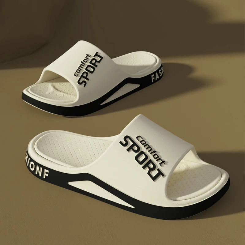 NONE Modische Herren-Sandalen, Sommer, EVA, bequem, rutschfest, weiche Sohlen, Hausschuhe für drinnen und draußen, atmungsaktive Duschrutsche 5