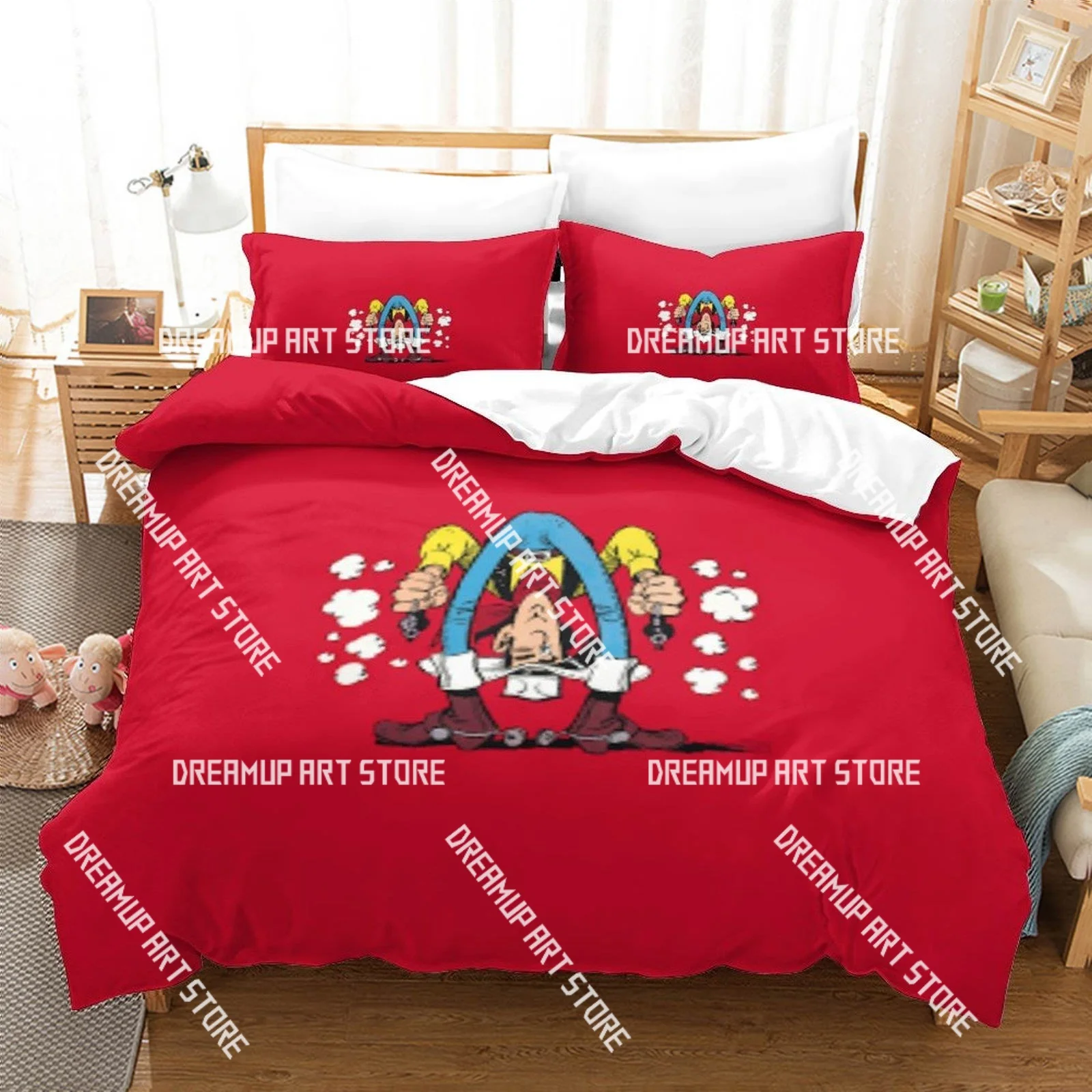 3D Printed Lucky Luke Western Cowboy Bedding Set for Boys Girls Duvet Cover Twin Queen King Full Single Double Sizes