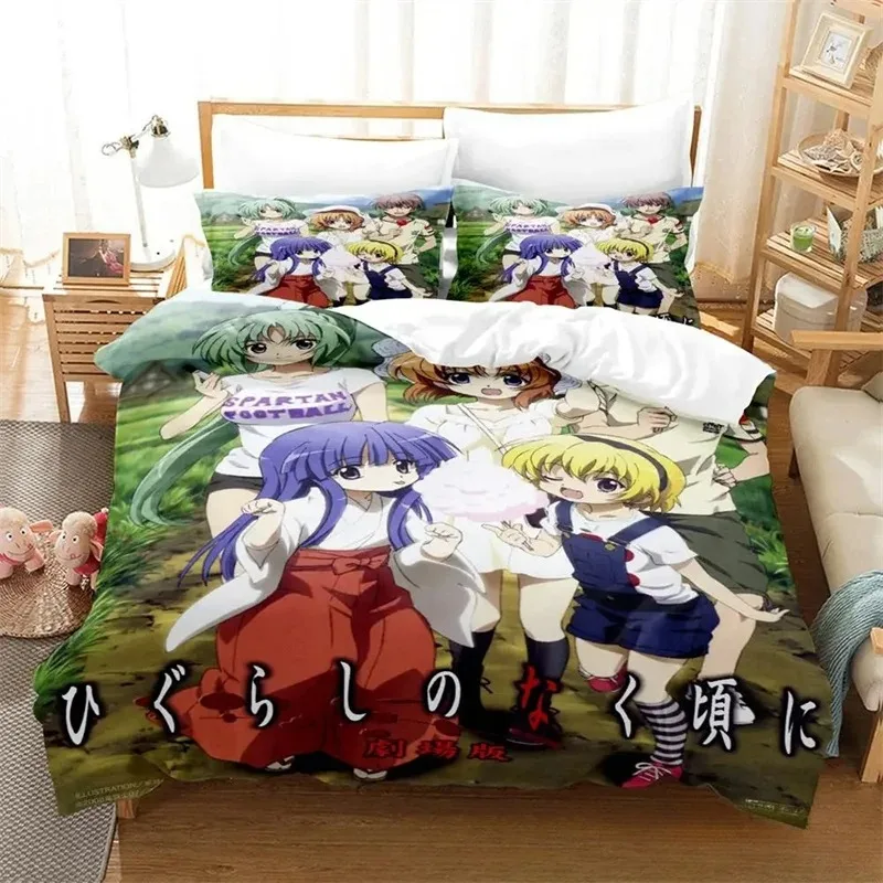 3D Printed Higurashi When They Cry Bedding Sets exquisite bed supplies set duvet cover bed comforter set luxury birthday gift