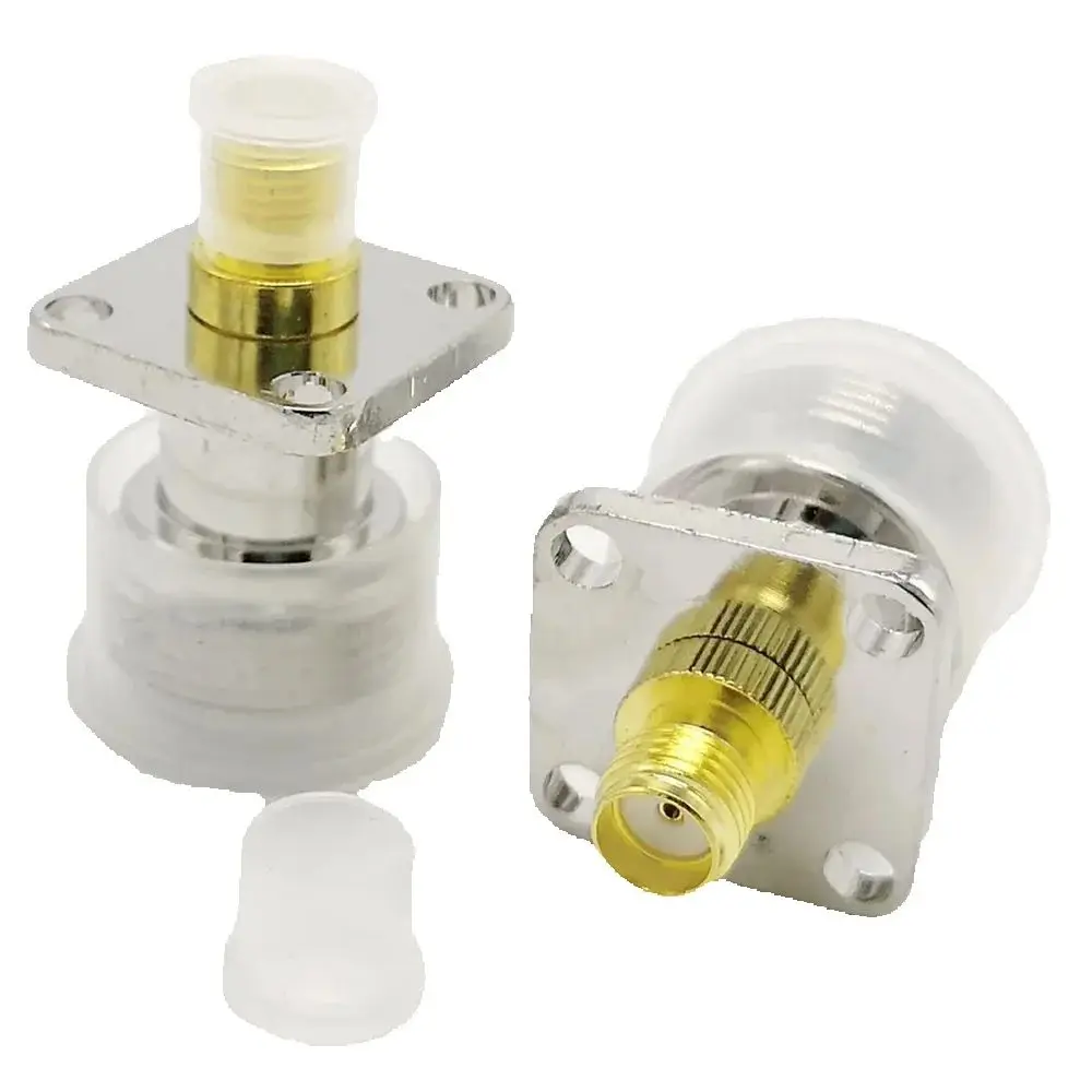 N Type To SMA Female RF Coaxial Conversion Connector With 17.5mm Flange Mount 5Pcs