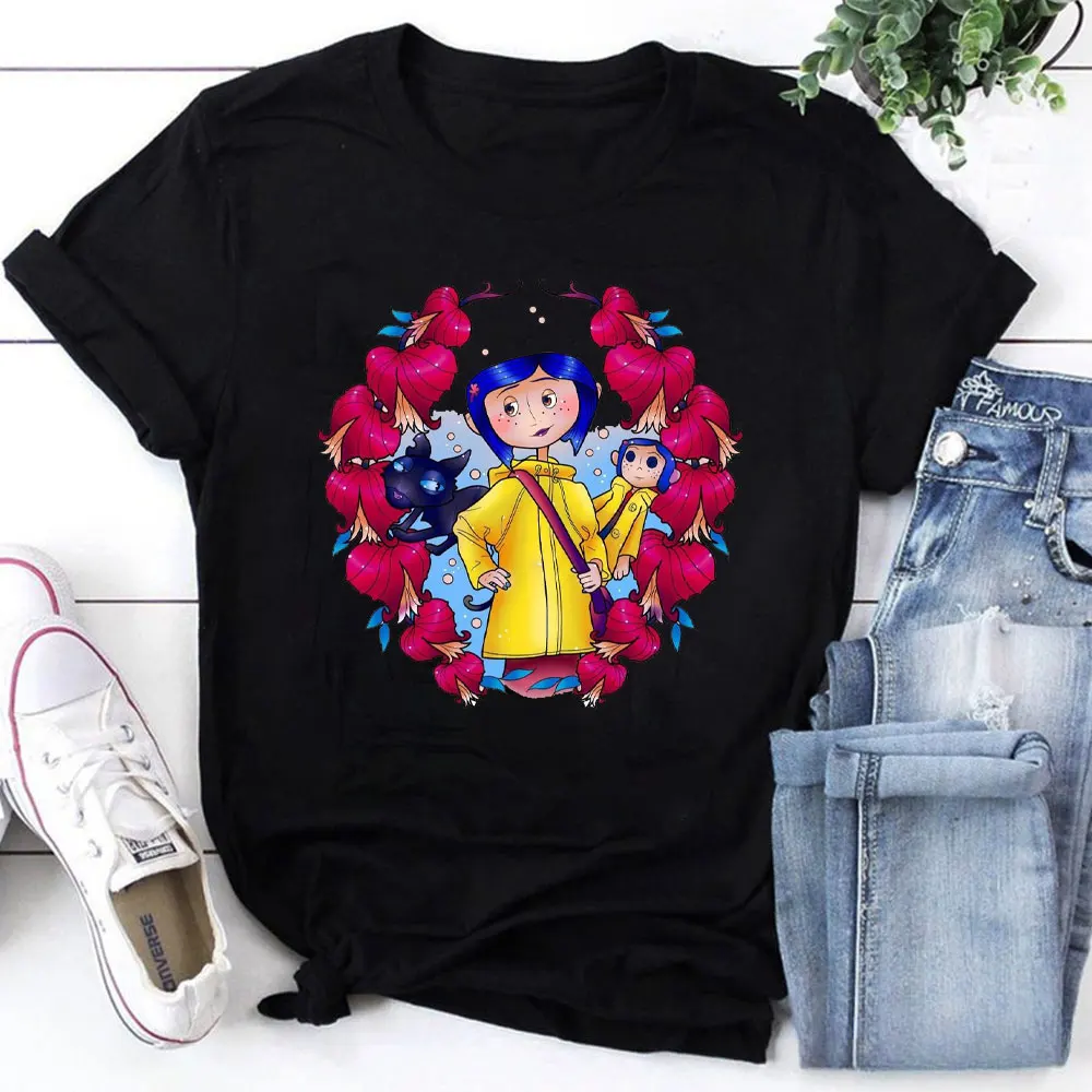 Coraline Best Design for Coraline Movie T-Shirt Coraline Movie Cartoon Shirt Aesthetic Clothes Printt Shirts Aesthetic Clothes