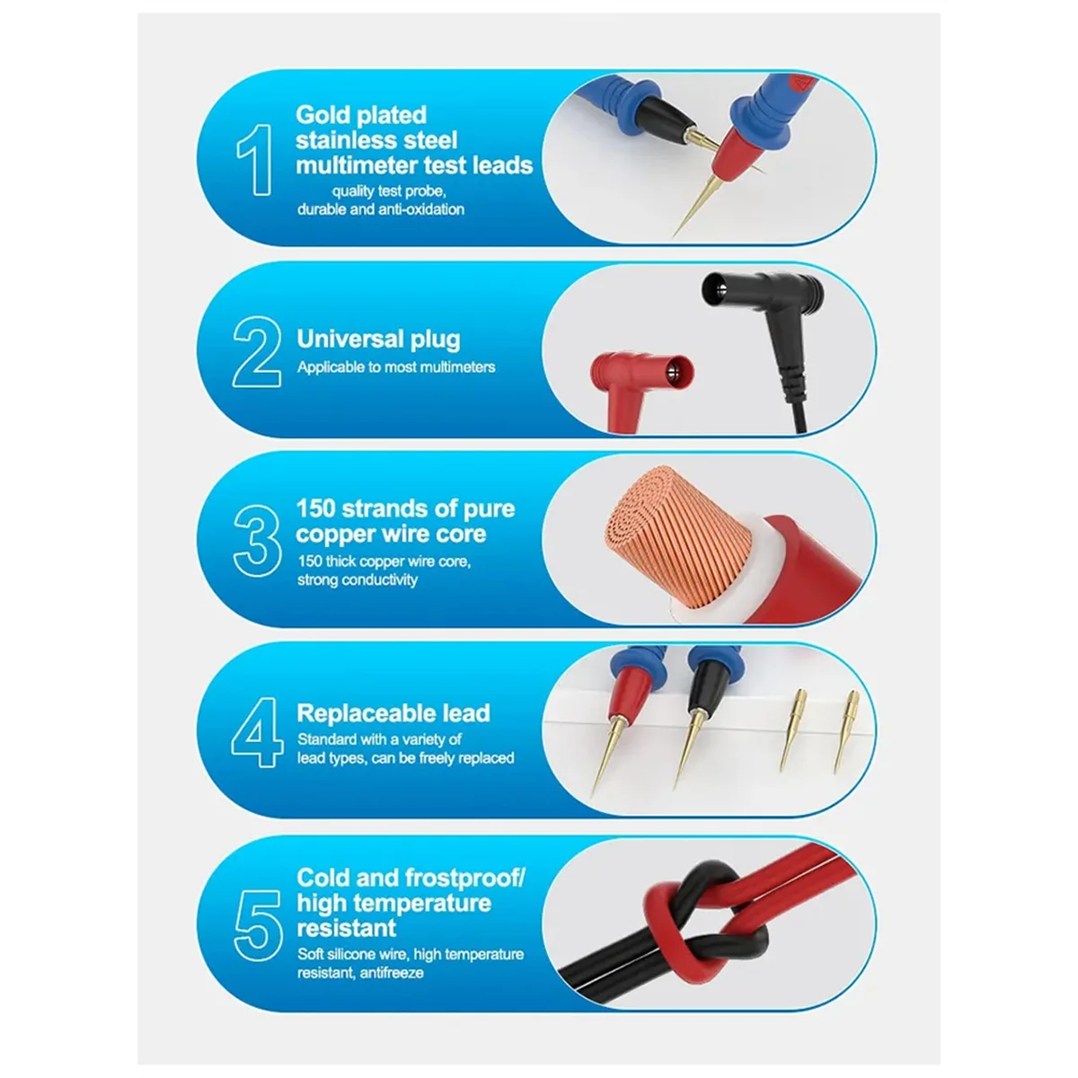 

Y31A-024B 1000 В 20 А измерительный провод из нержавеющей стали со сменной иглой для универсального тестового провода мультиметра