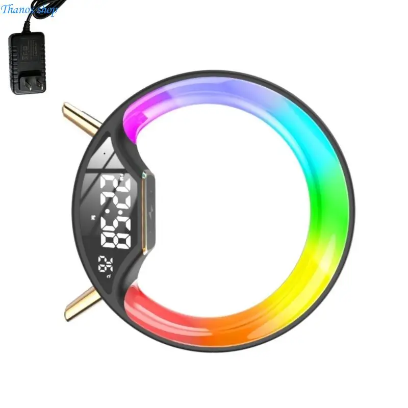 Wireless Desk Clock Bluetooth-Compatible Speaker Alarm Clock Color Light Radio X37A