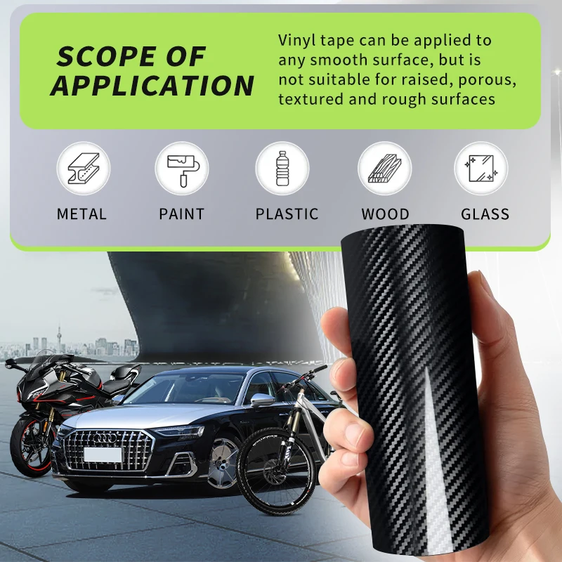 5D عالي اللمعان من ألياف الكربون الأسود الفينيل فقاعة الحرة الهواء الإصدار سيارة التفاف فيلم السيارات DIY الشارات