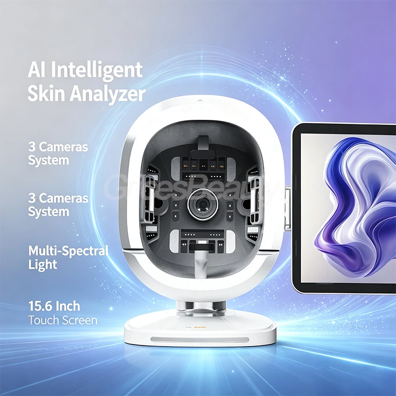 Skin Condition Scanner K33 AI Touch Screen Moisture Oil Pigment Wrinkle Test Customer Record Management Spa Skin Care Equipment