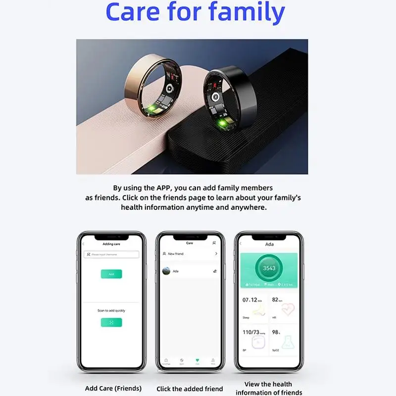 R11M Smart Ring Women Heart Rate Blood Oxygen Calorie Records Multi Sports Mode IP68 Fashion Finger Ring Fitness Tracker