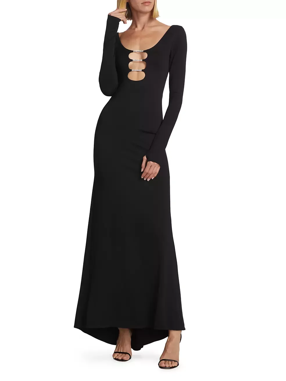 Maxi abito da donna formale Cut-Out abiti moda tinta unita con spalle scoperte abito sottile elegante abito da sera da festa per le donne