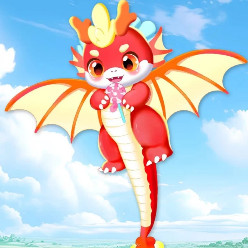 Free shipping Dinosaur kite breeze easy to fly winged dragon children cartoon 2024 year of the dragon outdoor games for children