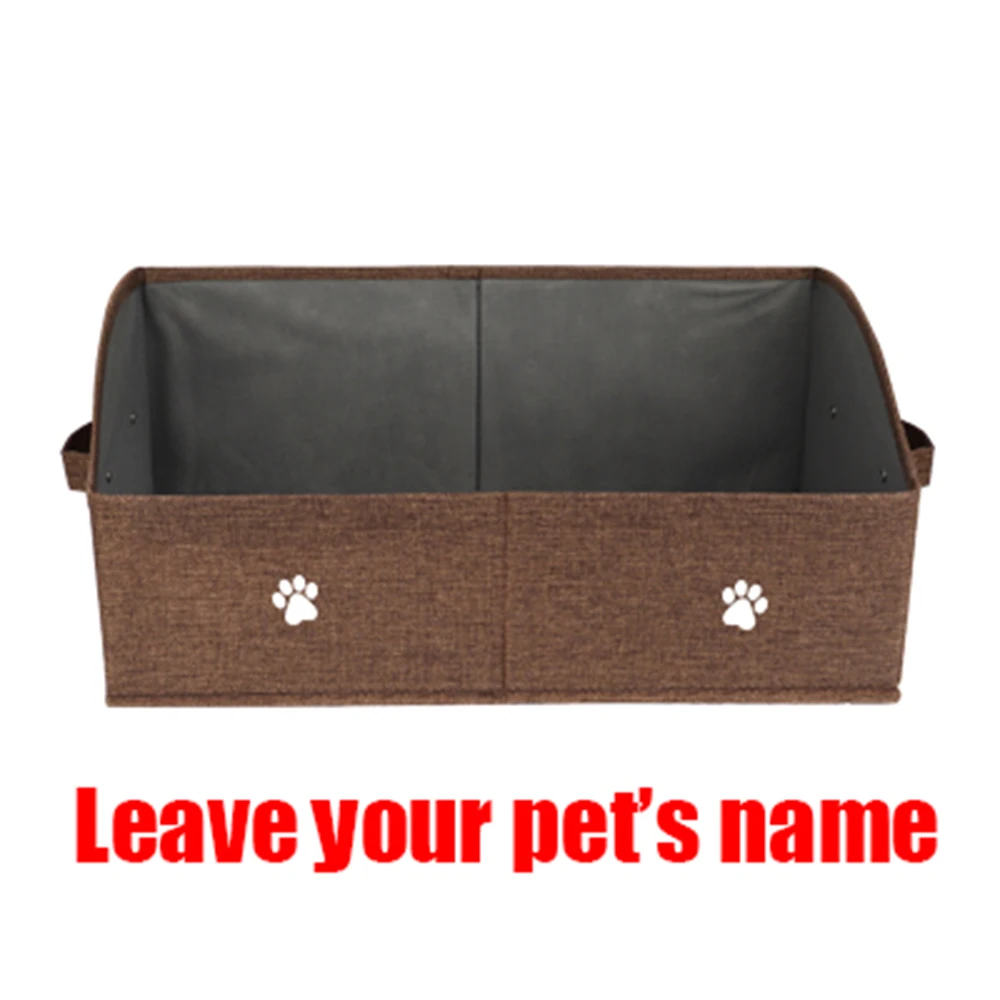 Custom Dog Toy Box Dog Accessory Storage Bin With Handles Pet Organizer Storage Basket For Toys Clothes Blankets Leashes Pug