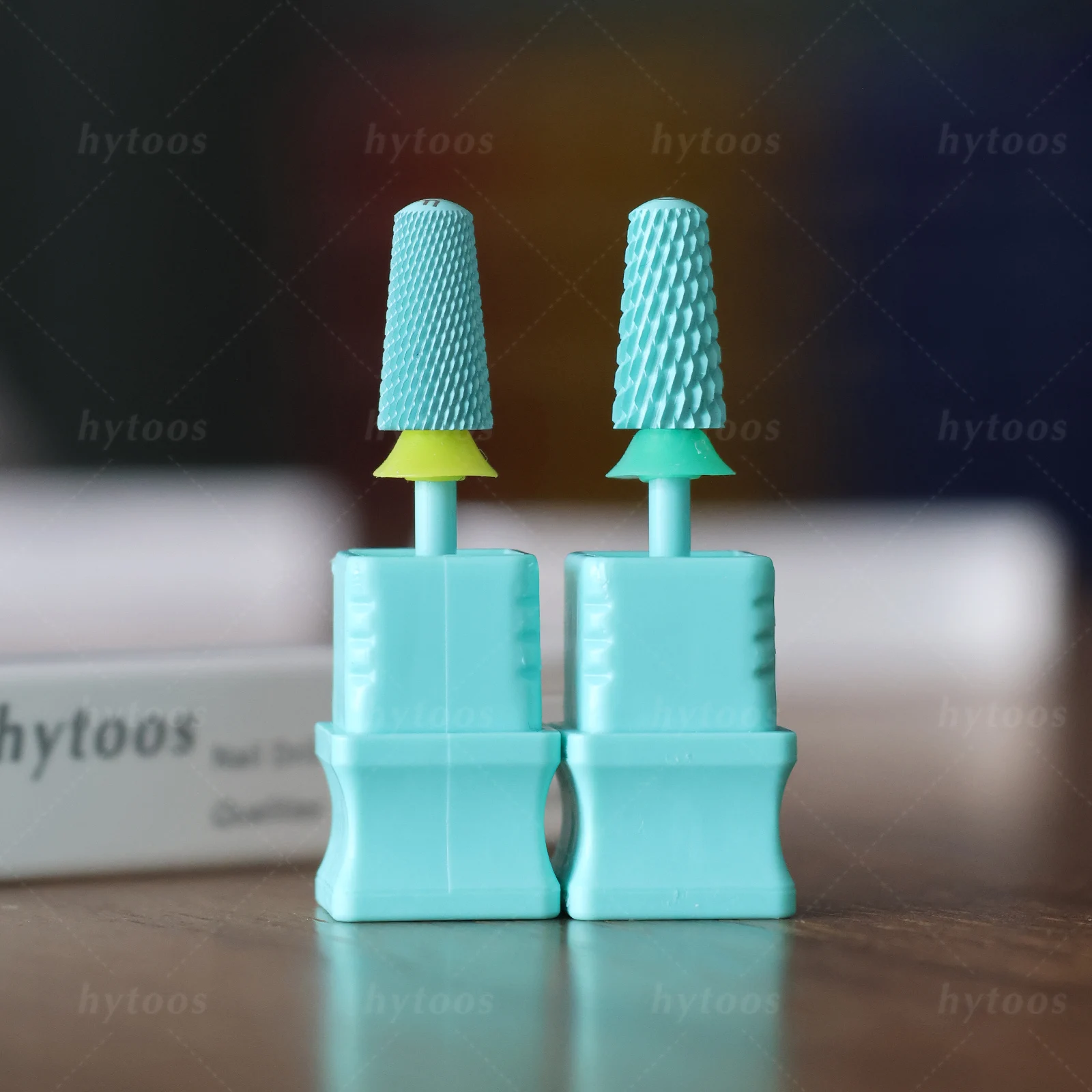 HYTOOS Sicherheits-Hartmetall-Nagelbohrer, grüne Beschichtung, Kuppel, konischer Bit zum Entfernen von Gel-Nagellack, Pro-Maniküre-Bohrern, Zubehör, Werkzeug – Detail 8