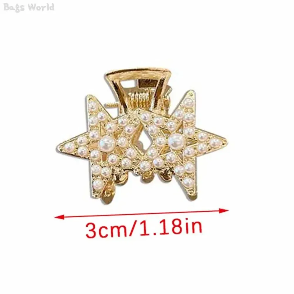 Pearl Rhinestone Mini Hair Claw Retro Diamond Flower Women Girls Crab Claw Clip Small Hairpins Hair Crabs Hair Accessories