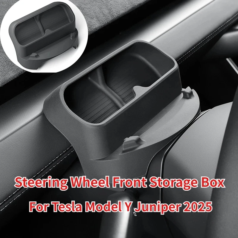 Für Tesla Model Y Juniper 2025 2026 Model 3 Highland 2024 Lenkrad-Aufbewahrungsbox Silikon-Sonnenbrillenetui GPS-Telefonhalter