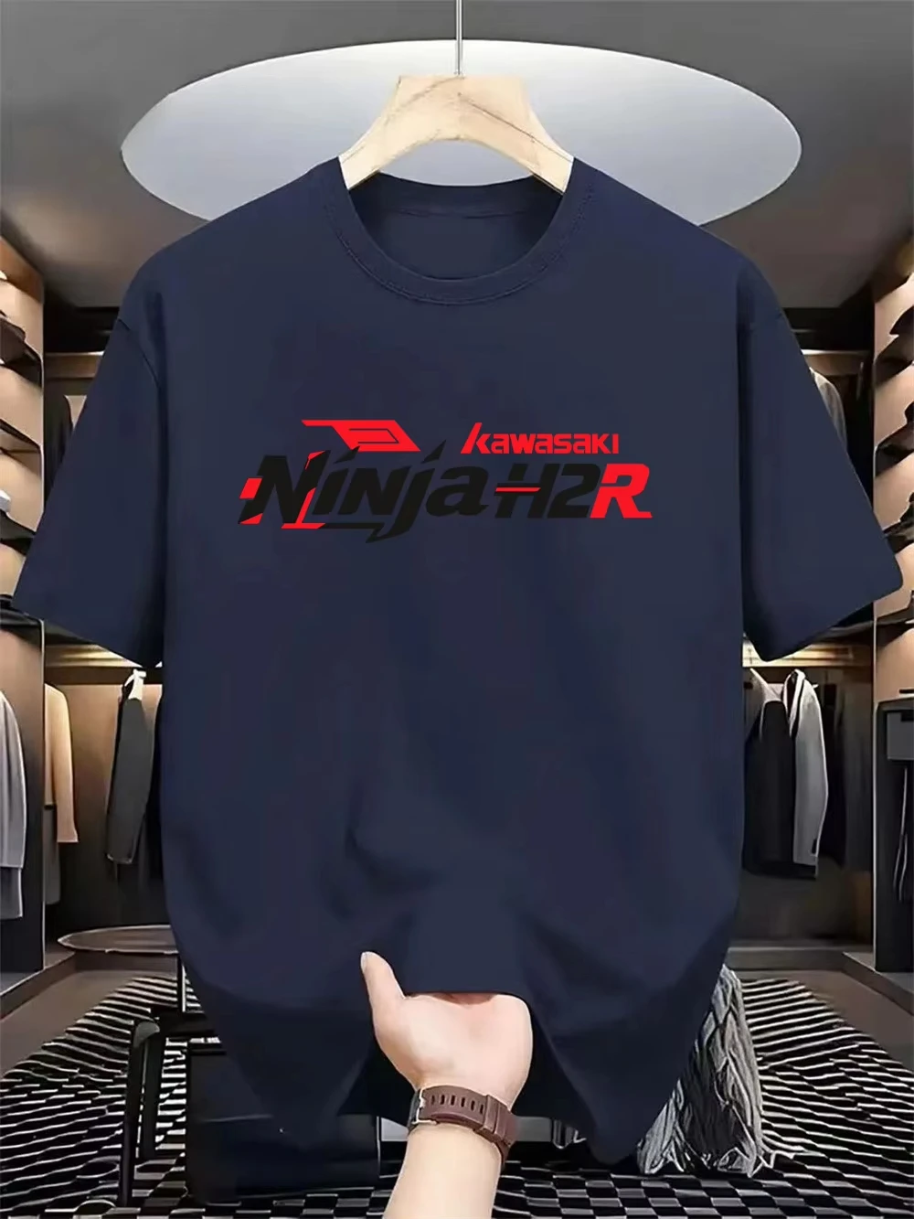 

2025 Kawasaki new breathable loose T-shirt, motorcycle casual top, men's fashionable and comfortable quick drying T-shirt simple