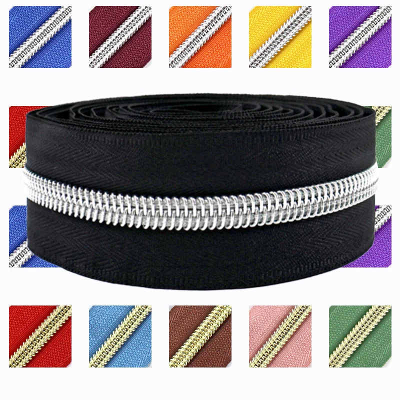 2/5/10/20M 5 # Nylon-Reißverschlussbänder Meterware zum Nähen von Kleidung, Dekoration, Taschen, Reißverschluss, durchgehende Rolle, Kunststoff-Reißverschluss, DIY-Zubehör – Detail 2