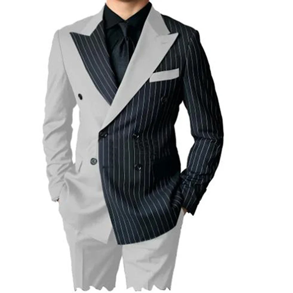 Blazer Suit For Men 2 Piece Outfit Set Suits High Quality 2024 Pants Mens Clothing Fashion Party Wedding Tuxedo Jackets  Black