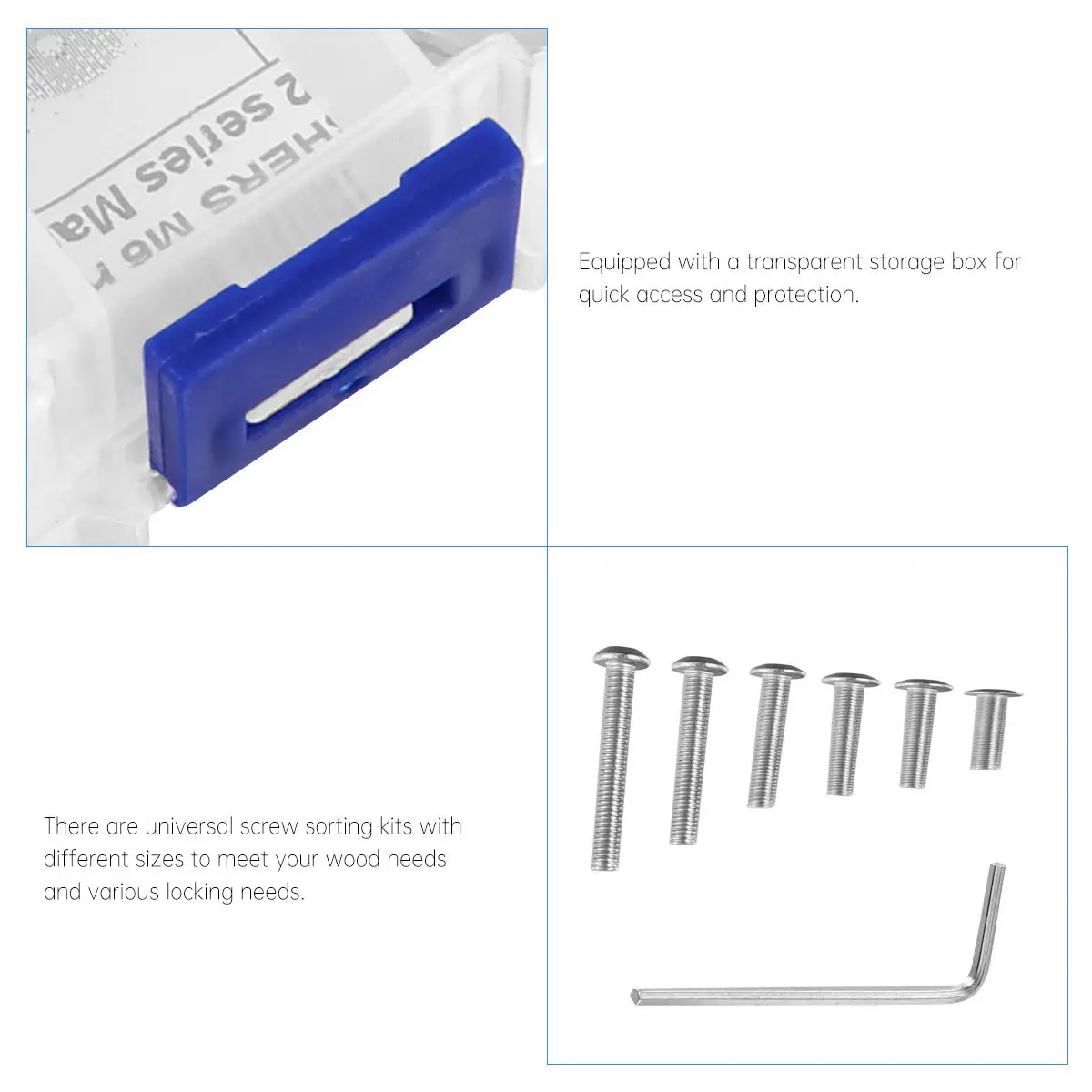 

Stainless Steel Round Head Machine Screws Bolts Nuts Assortment Kit Full Thread Anti-Corrosion Hardness Stability Transparent