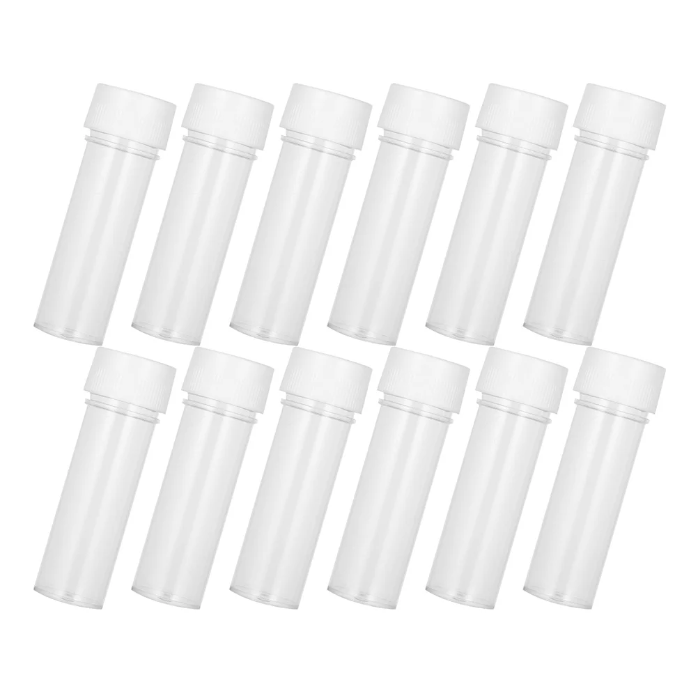 12 Pcs Plastic Vial Tiny Containers with Lids Disposable Transparent Sample Bottles