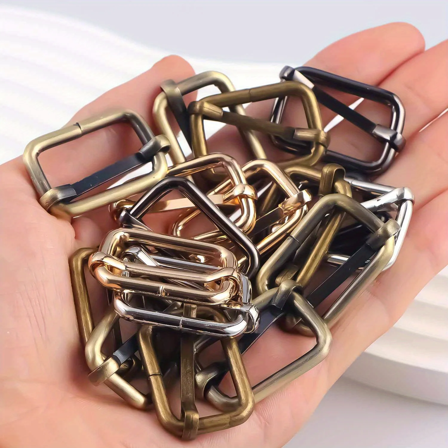 حلقة إبزيم بكرة معدنية متعددة الأغراض ، إبزيم دبوس ، منزلق حزام للحزام ، إكسسوارات ذاتية الصنع ، حزام ، أكياس ، 5 من من من من 50 #3