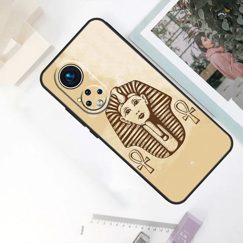 Ancient Egyptian Hieroglyphic For Honor 50 Pro X7 X8 X9 Case For Huawei P20 P30 P50 P40 Lite P Smart Z 2019 Nova 9 5T