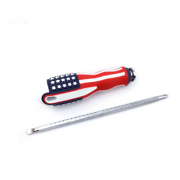 Double-Use Screwdriver Removable Hand Tool Chrome Vanadium Steel Repair Tool Handle Flathead Screw Driver