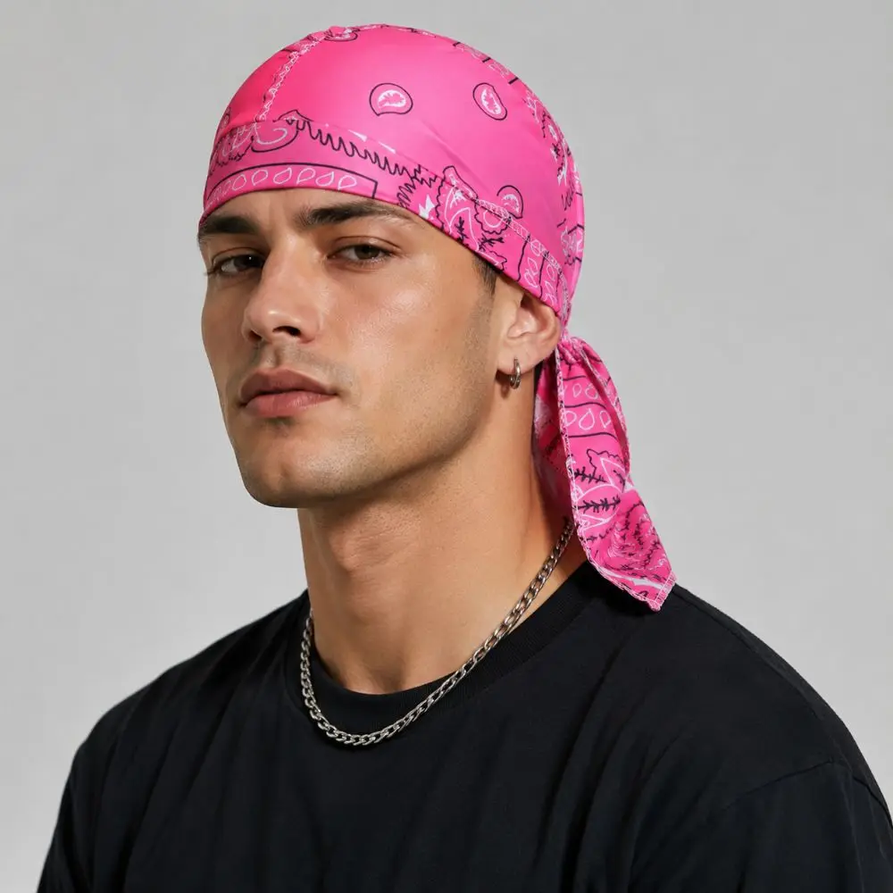 Cashew Print Paisley Printed Headscarf Breathable Lightweight Cycling Headscarf Elastic Adjustable Hair Loss Cap Outdoor Sports