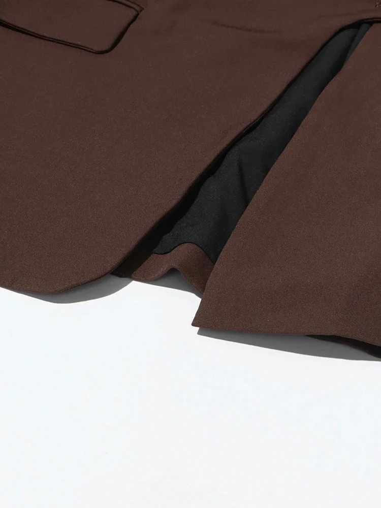 ROMISS Asymmetrische Aushöhlen Chic Blazer Für Frauen Revers Langarm Patchwork Taste Abnehmen Jacken Weibliche Mode Stil N