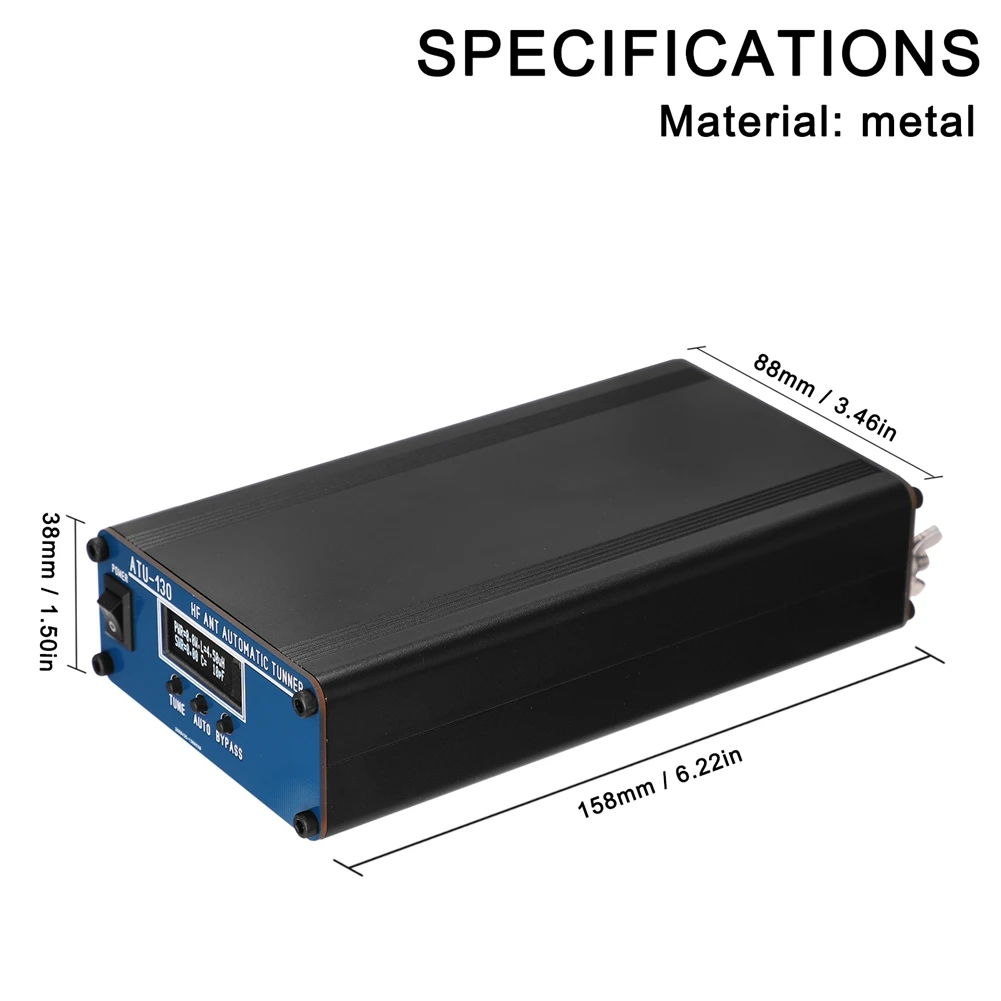 Imagem -04 - Dispositivo Mini Rádio Sintonizador de Antena Automática Ondas Curtas Mini Hf32 10a Hf33 5a Relés At1301 1.954mhz 120w