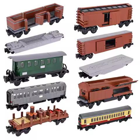 MOC City Idea Train Rheingold Passenger Freight train Transport Vehicle Carriage Building Block Bricks Kids DIY Technical Toys