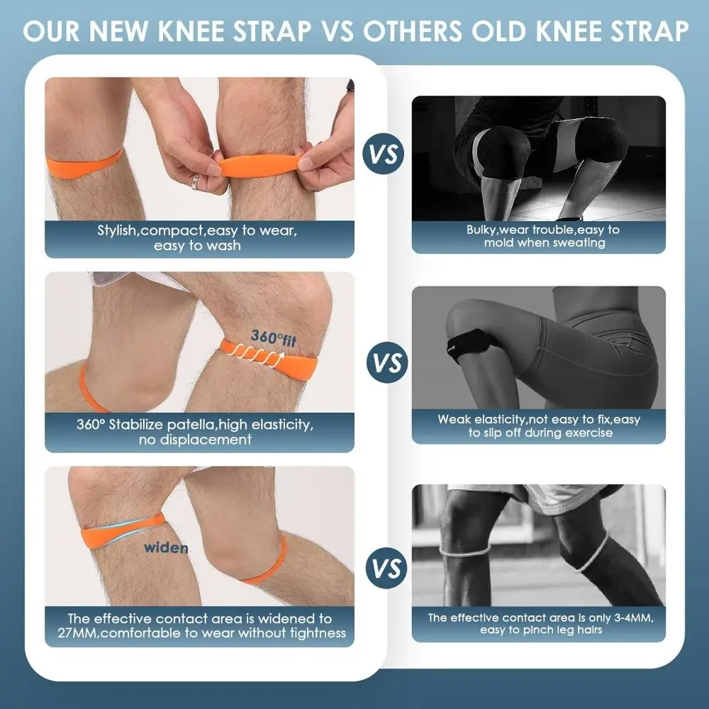 Silicone Patella Tendon Knee Straps Knee Support Fixed Protection Knee Sports Support Band Flexible Knee Care Patella Knee Strap