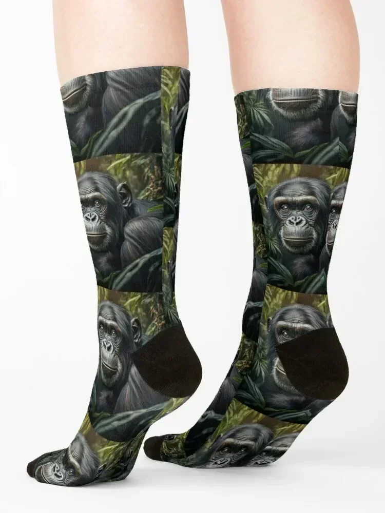 Bonobo Ape Wild Ape in Jungle Socks Climbing Stockings compression Soccer professional running Socks Man Women's