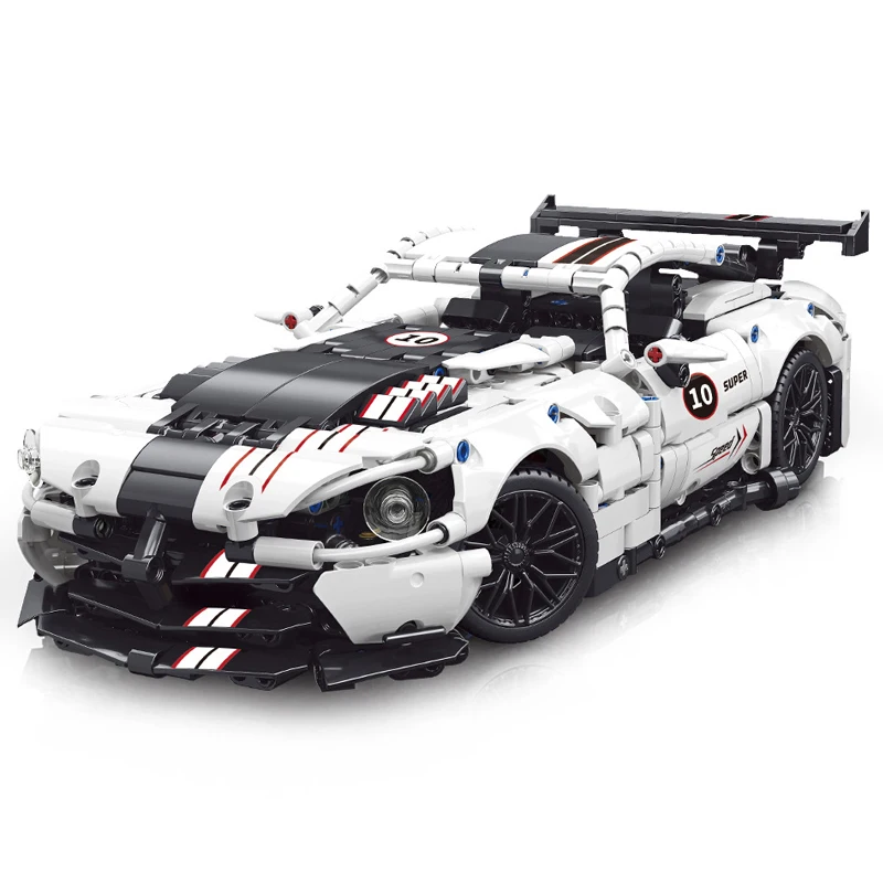 

Technical Racing Car Famous White Car Model Building Block Brick Set DIY City Speed Vehicle Construction Toys For Children Gifts