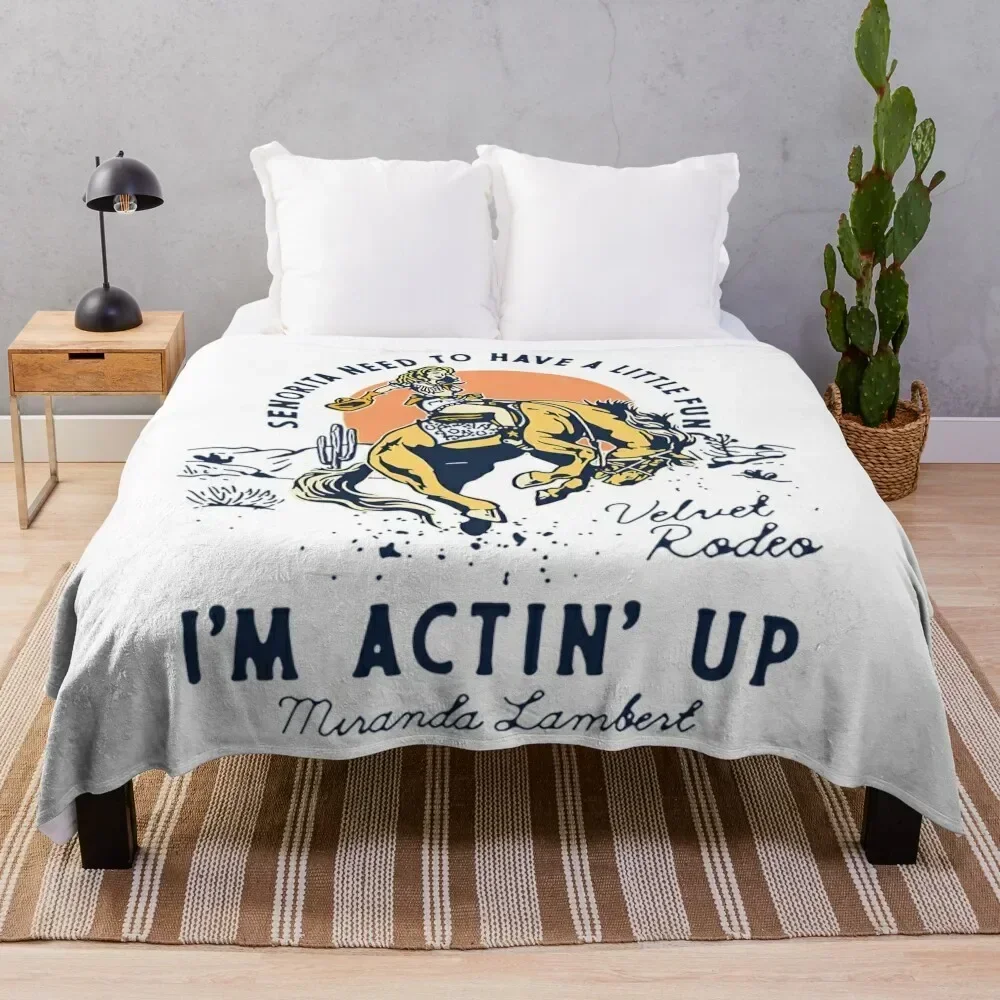 

Actin' Up Miranda Lambert Throw Blanket Travel Size Cozy Blanket for Plane Train