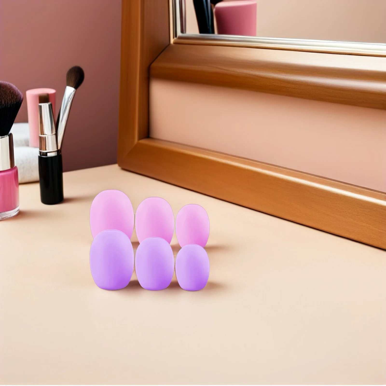 

6pcs Makeup Brush Covers Silicone Protective Caps For Foundation Concealer Eyeshadow Brushes Travel Storage Holder Reusable