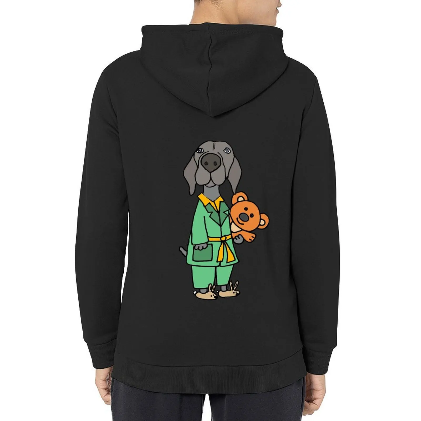 

Funny Weimaraner Dog in Pajamas Hoodie autumn clothes graphic t shirts men mens clothing autumn new products hoodie streetwear
