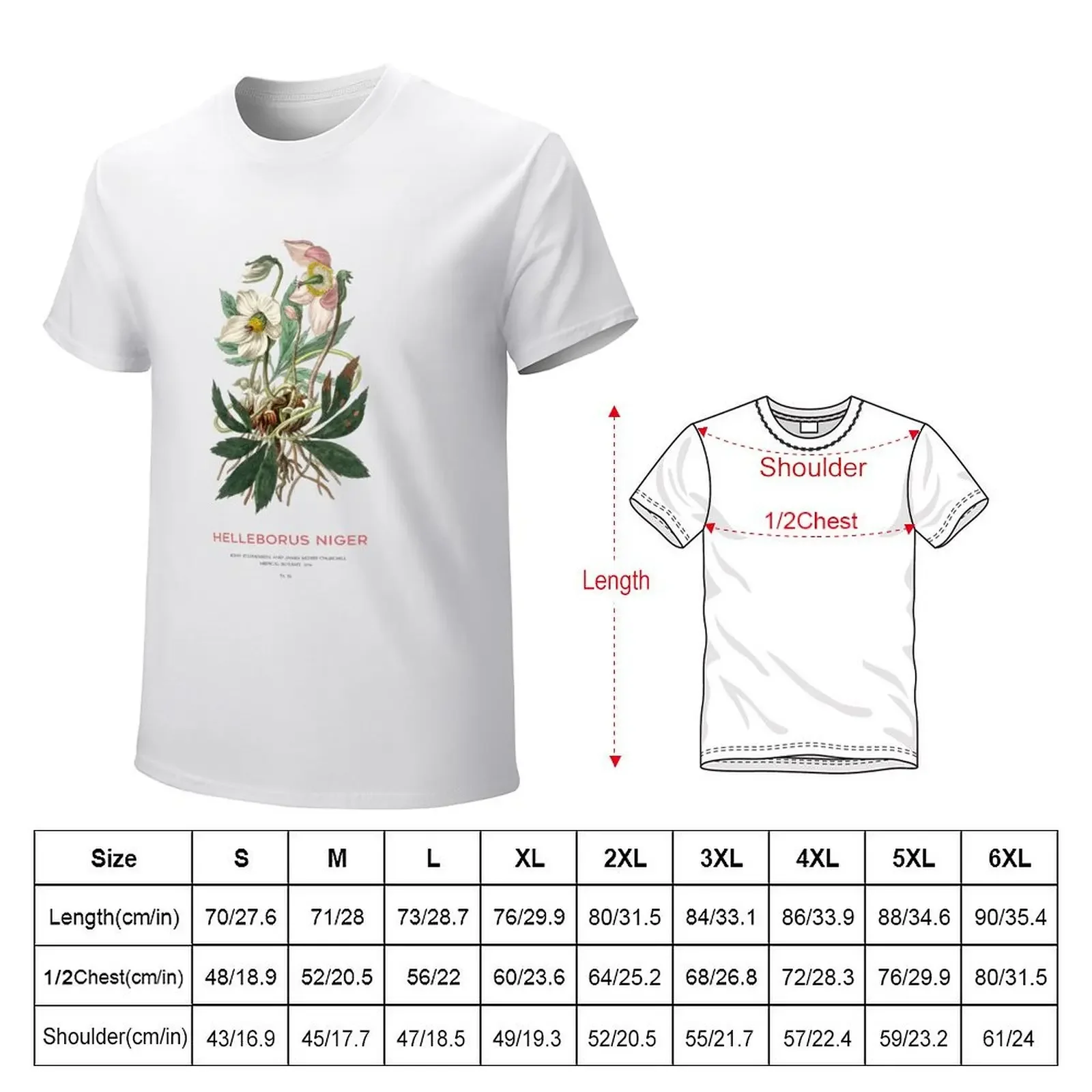 Christmas rose or Helleborus niger T-Shirt kawaii clothes Aesthetic clothing Blouse black t shirts for men