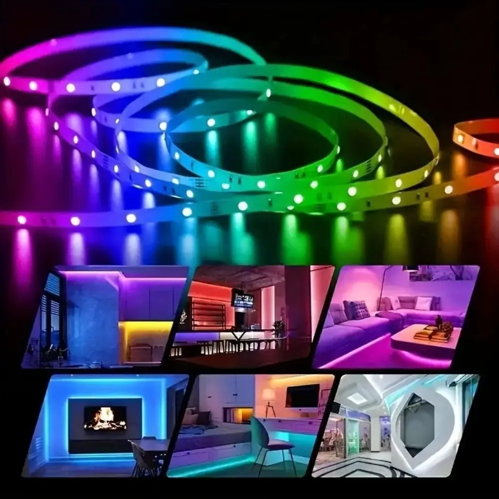 

Behind with Music Sync TV LED Backlight Bluetooth USB Powered LED Lights Remote Control Strip Light RGB TV Lights