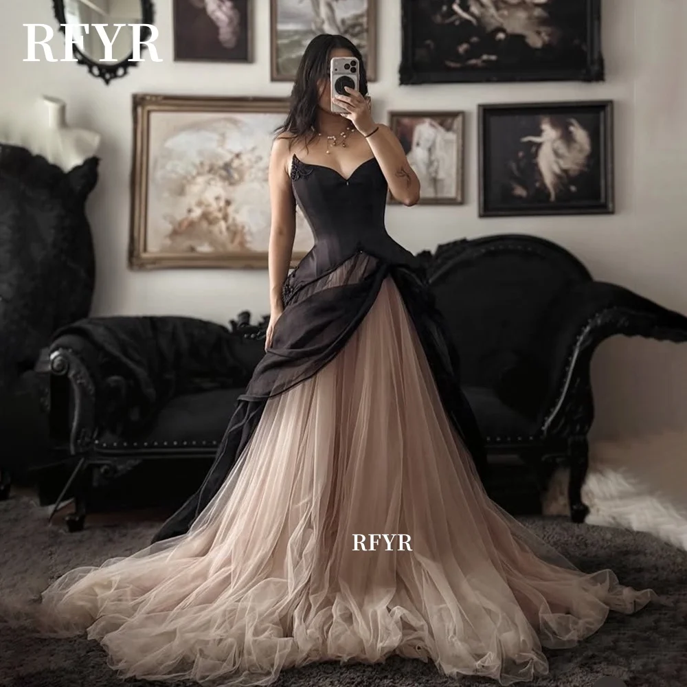 

RFYR Corset Evening Dress with Layers Prom Dress Lace Up Back Princess Gown فساتين مناسبة رسمي Customized