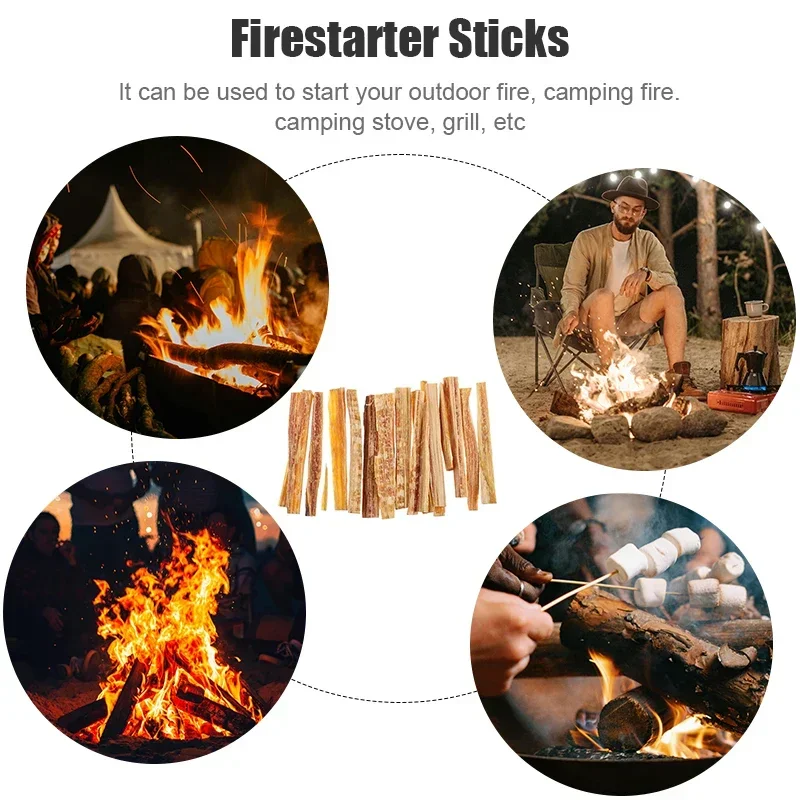 Magnesium Rod Outdoor Camping Fire Starter Kit with Pine Kindling Portable Iron Box Survival Ignition Tool view 5