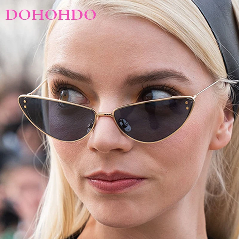 

Vintage Classic Small Frame Metal Cat Eye Sunglasses Women Luxury Brand Designer Men Outdoors Driving Travel Shades Female UV400