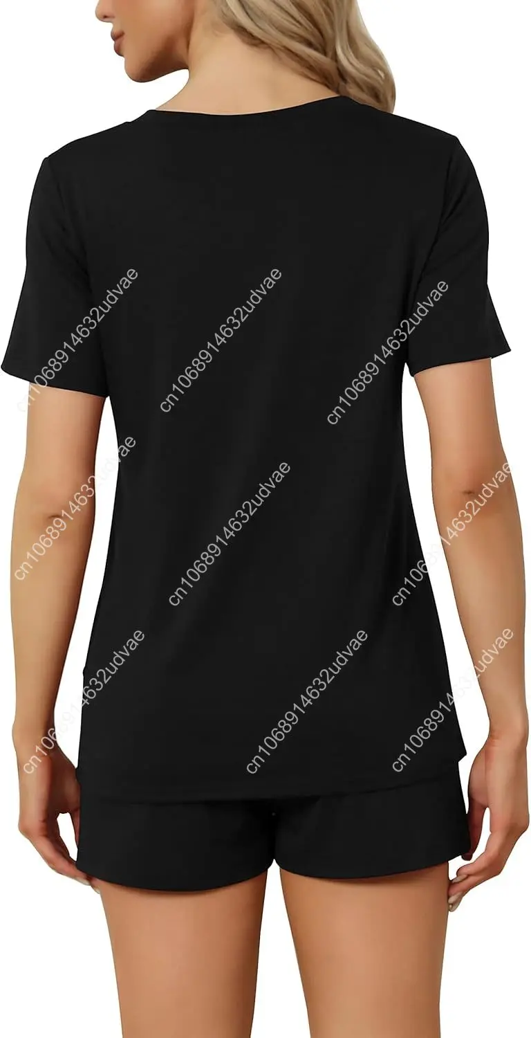 RUBZOOF Conjuntos de pijama de manga corta para mujer con bolsillos Conjuntos de salón de 2 piezas con cuello en V informal S-3XL