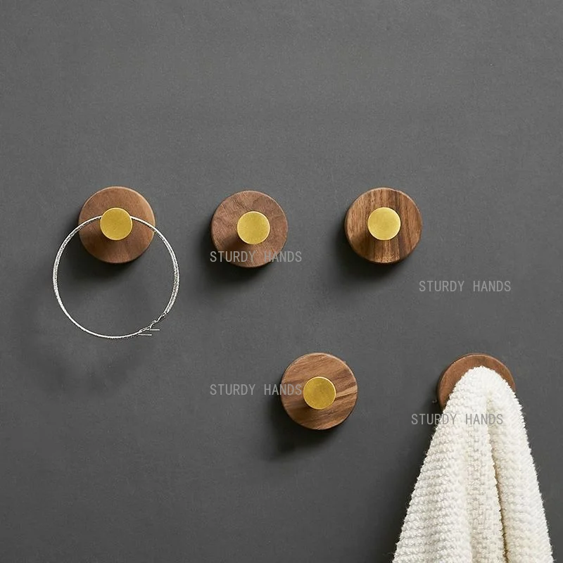 1/3/5PCS Solid Wood Hook, Non Perforated Coat Hook, Toilet Wall Hook, Without Glue, Buyers Need To Bring Their Own Adhesive