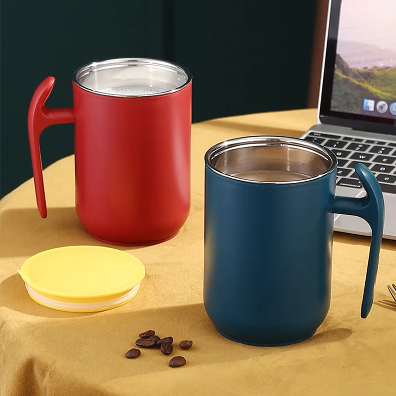 

Stainless Steel Coffee Cup European Thermal Mug With Handle Water Bottle Portable Cafe Insulated Tumbler Drinkware 500ml Thermos