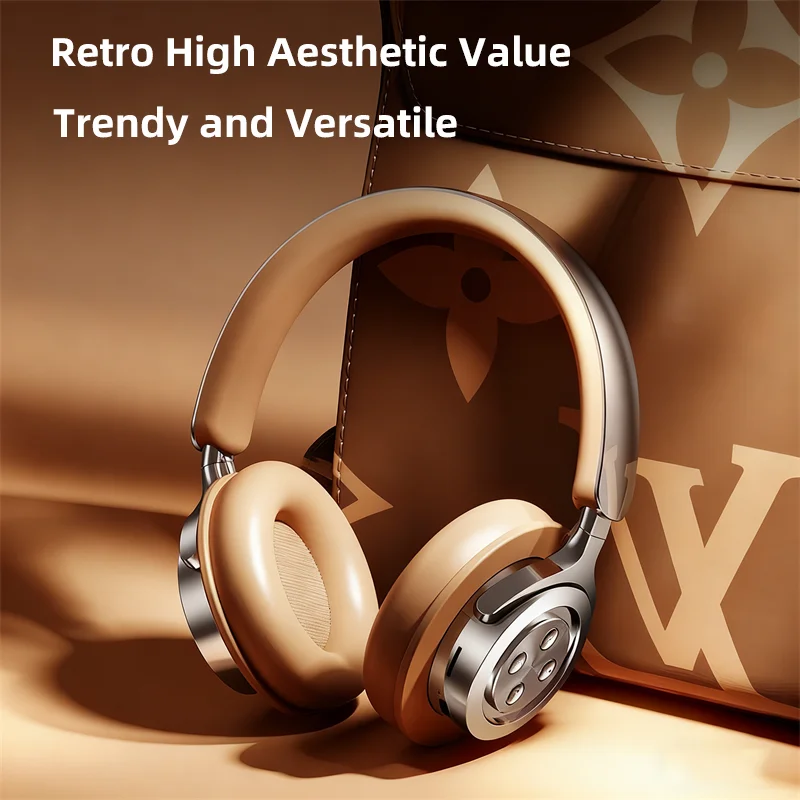 

Retro Bluetooth Headset Memory Foam Comfortable Wear Exquisite Appearance Support TF Card Wired Connection Headphone Listen