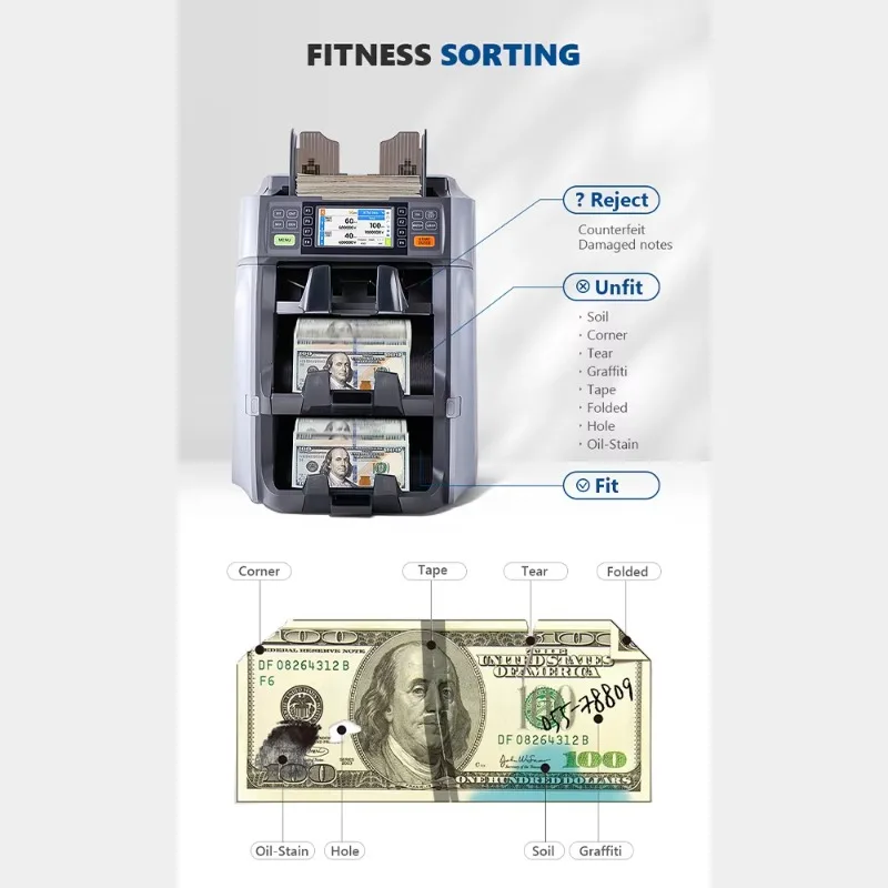Note Sorting Machine 2+1 with Fitness Sorting