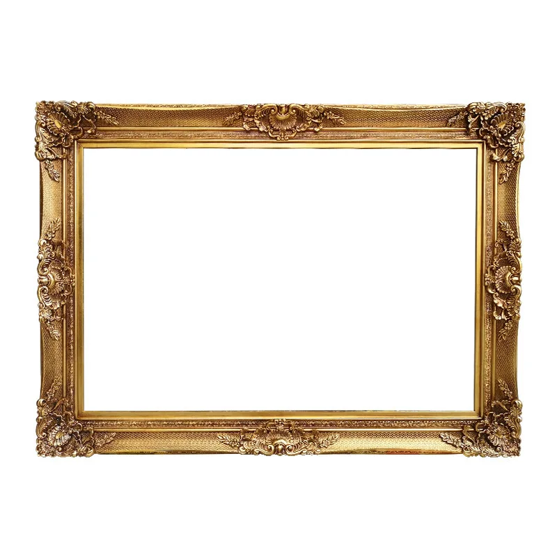

European style, gold retro oversized photo frame, oil painting frame, shooting props