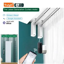 Latest 185mm tuya wifi Electric Smart Home Curtains Motor Motorized System Track Rail Rod Intelligent Support Alexa Google Alice
