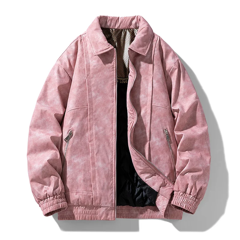 

Graphene Heating Cotton Jacket Large-sized Fashionable Outdoor Loose Coat Trendy Brand Winter Coat Men Thickened Warm Lapel Coat