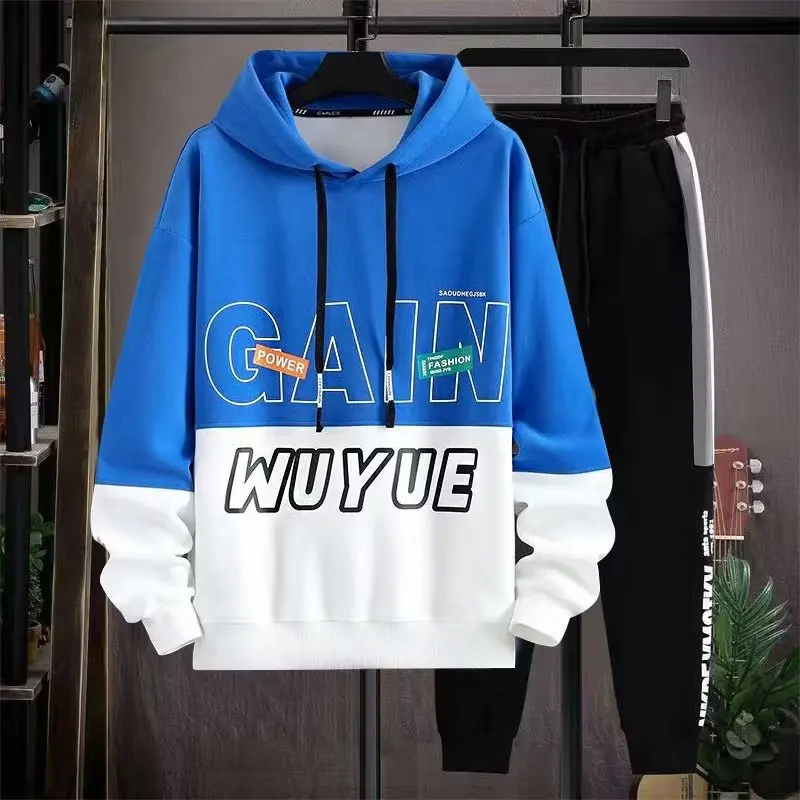 

Spring Autumn Men's Sets Japan Style Trend Pullover Hoodies Men+Casual Harajuku Streetwear Sweatpants Fashion Men Clothing Sets