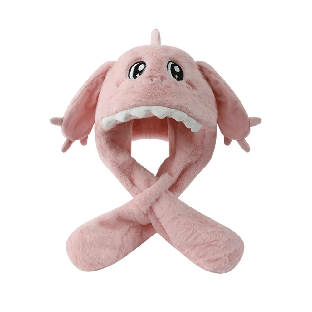 

Fashion Warm Baby Hat With Scarf Coldproof Cartoon Dragon One-piece Hats Scarves Windproof Warm Ear Protect Cap Autumn Winter