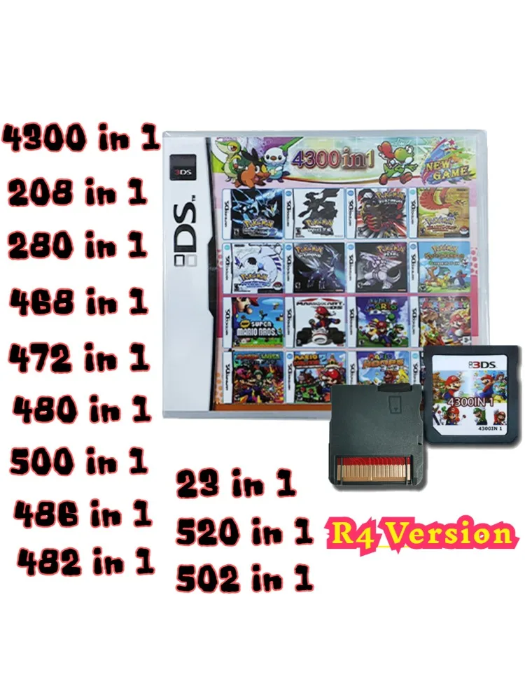 4300 in 1 Compilatie Pokémon Game Cards DS NDS 3DS 3DS NDSL Game Cartridge Card Videogame Handheld Speler (R4 kaart) - afbeelding 2